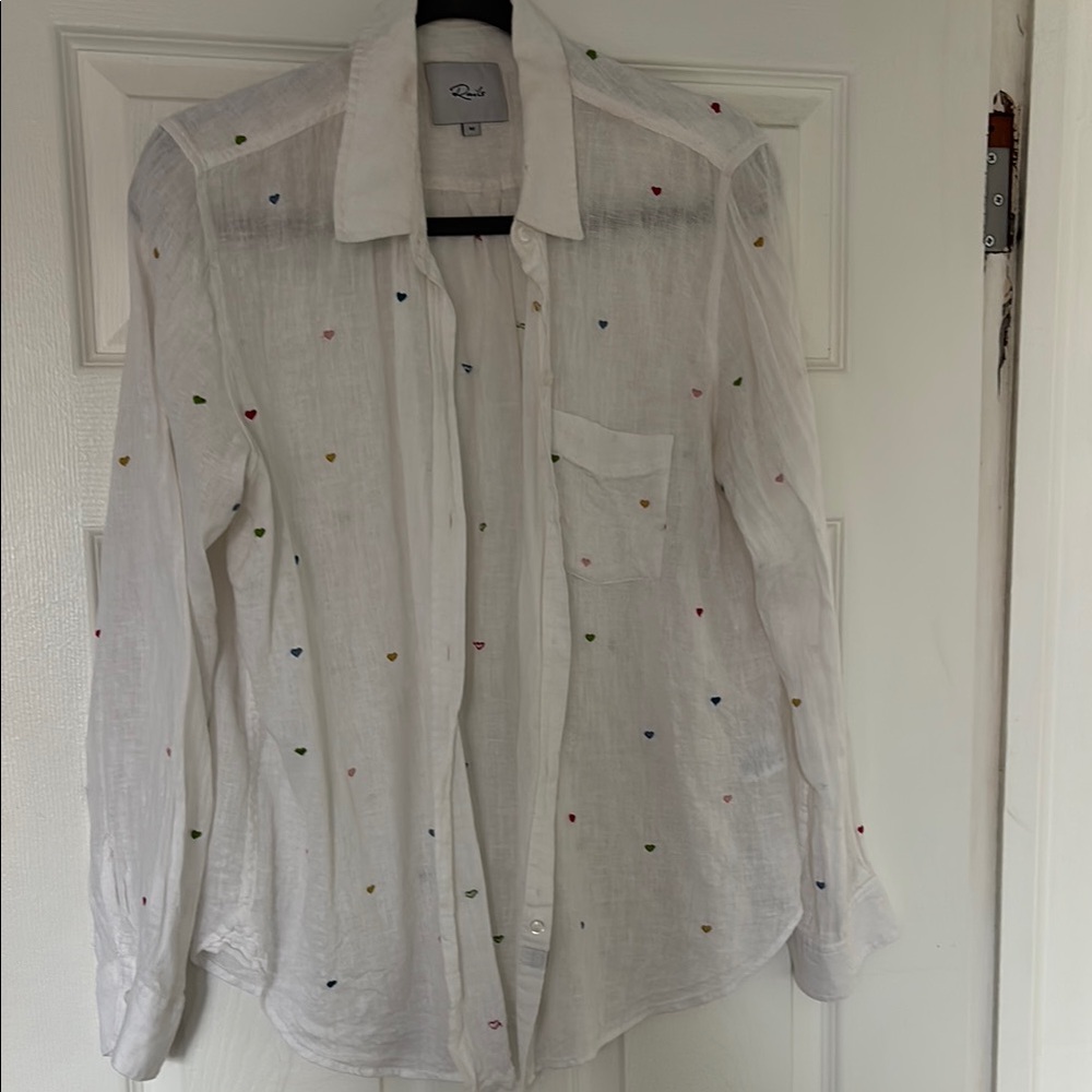 Rails white linen with hearts